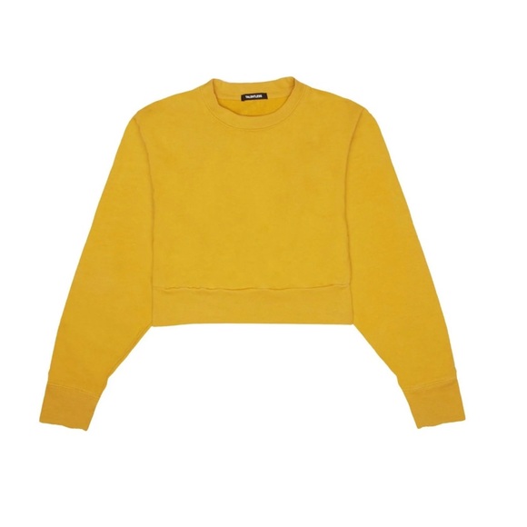 TALENTLESS DOLMAN CROP CREWNECK | Spruce Yellow | Brand New | Size: XS - Picture 4 of 5